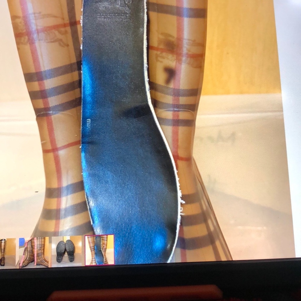 Burberry Plaid Boots with Vibrant Soles